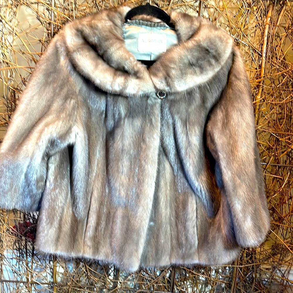 100% Silver Grey Mink Coat